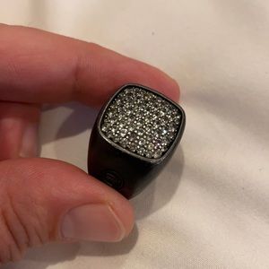 David Yurman size 10-10.5 Tungsten ring diamonds.